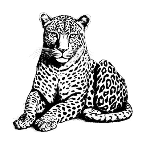 Desenho vetorial de leopardo Objeto desenhado à mão isolado ilustração