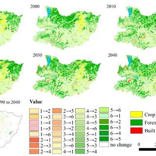 Land Cover Map Of The Selenga River Basin From 1990 To 2040 Note 1