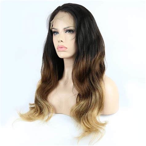 Pre Plucked Ombre Color 1b 4 27 Color 13x6 Lace Front Wig Body Wave