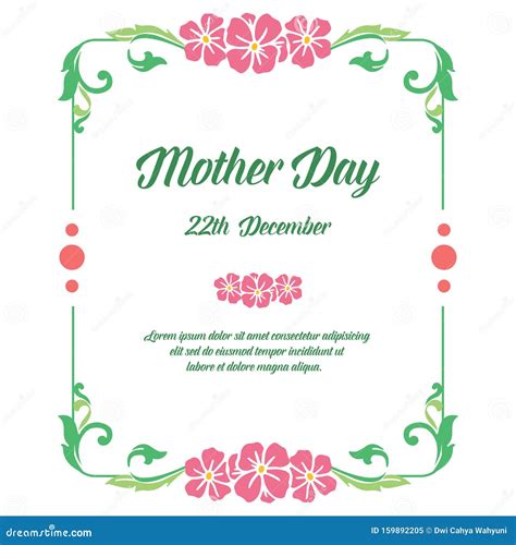 Concept Card Of Mother Day With Bright Colorful Flower Frame Vector