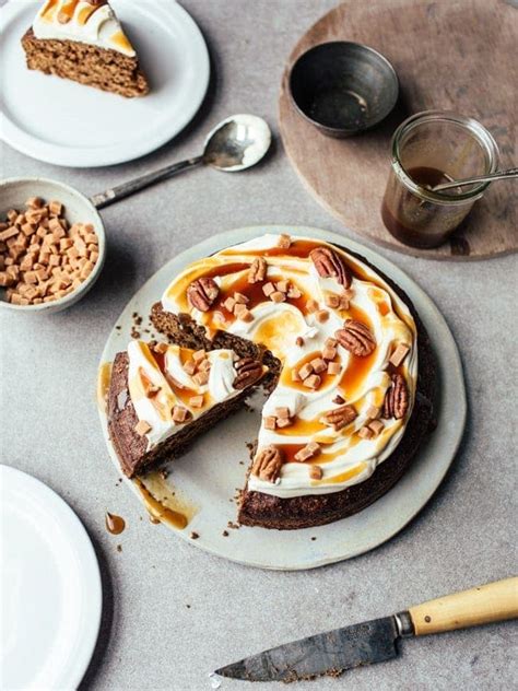 Salted Caramel Pumpkin Spice Cake Izy Hossack Top With Cinnamon