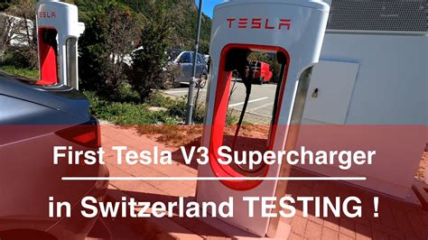 Testing First Tesla V3 Supercharger In Switzerland Youtube