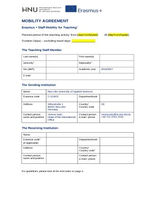 Erasmus Staff Mobility For Teaching1 Doc Template PdfFiller