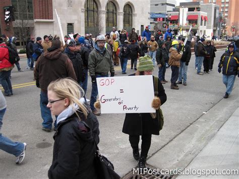 Postcards From Michigan Right To Work Protest Lansing