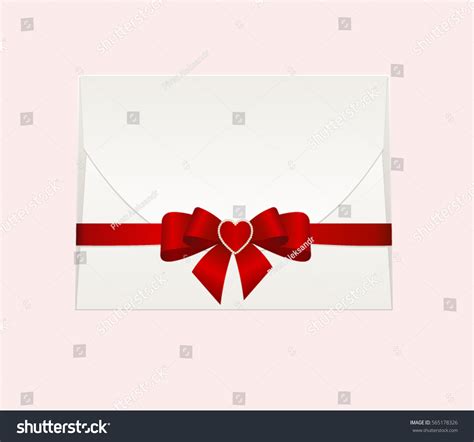 Envelope Shiny Red Satin Bow Illustration Vector De Stock Libre De