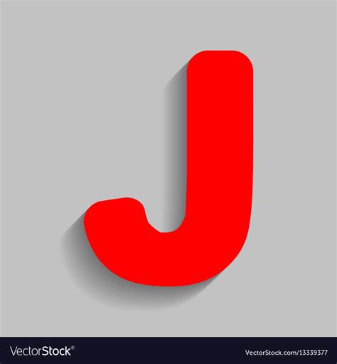 Letter J Sign Design Template Element Red Vector Image