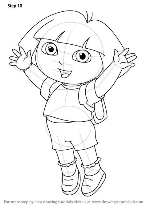 Learn How To Draw Dora Marquez From Dora The Explorer Dora The