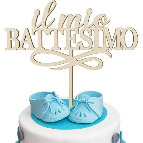 Cake Topper Per Battesimo In Plexiglass Specchiato