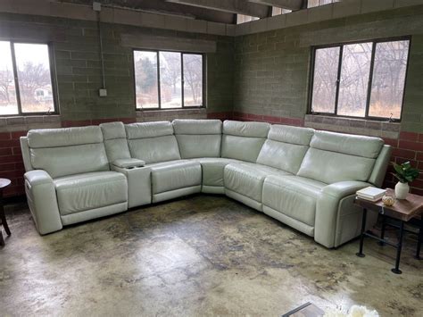 Gearhart 6 Piece Leather Power Reclining Sectional Sofa Candc Furniture