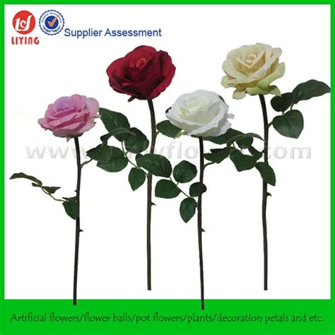 195 Plastic Flower Stick Long Rose Stem Flower Buy Plastic Flower