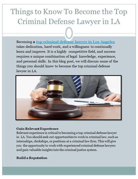 Ppt Things To Know To Become The Top Criminal Defense Lawyer In La Powerpoint Presentation