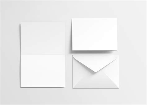 Two Fold Greeting Card With Envelope Free Mockup Free Mockup World