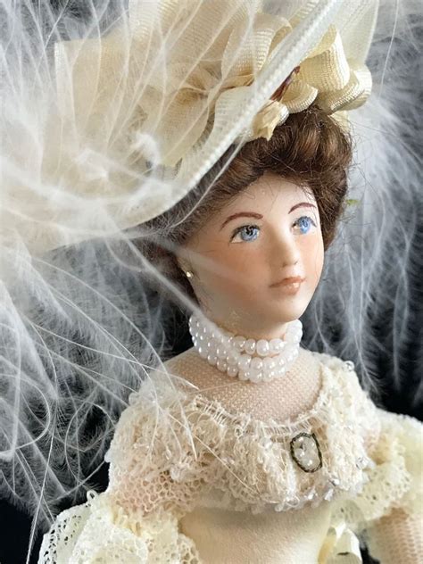 Vintage Miniature Dollhouse Doll Artisan Stacy Hoffman Victorian Bride