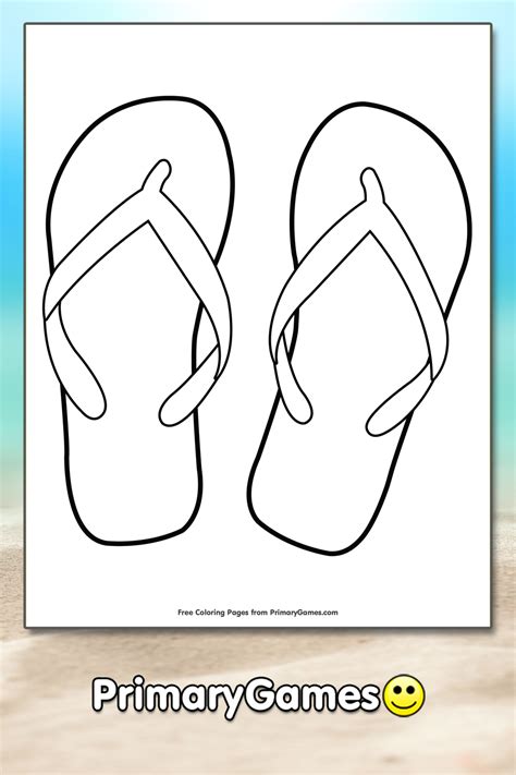 Flip Flops Coloring Page • Free Printable Ebook Summer Coloring Pages Coloring Pages