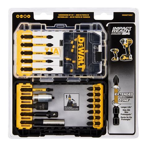 Dewalt Flextorq Impact Ready Impact Driver Bit Set With Toughcase