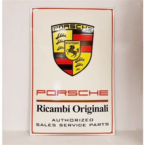 Porsche Ricambi Originali Porcelain Sign 60 X 39cm FiftiesStore Nl