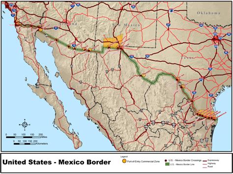 Landkarte Mexiko Grenze Usa Mexiko Weltkarte Karten Und