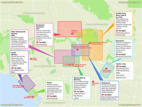 Los Angeles Attractions Map Printable