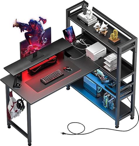 Comhoma Inch L Shaped Computer Desk With Desktop Charging Port