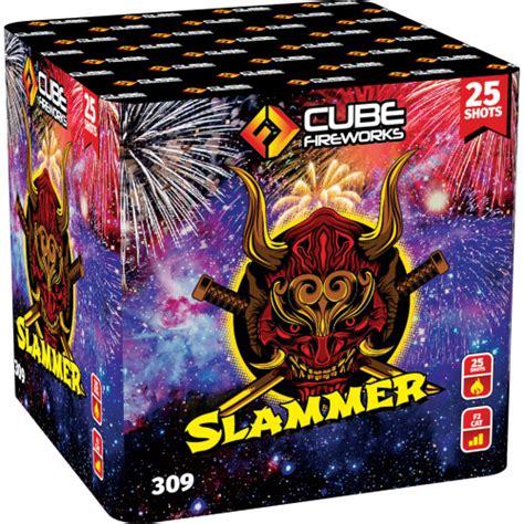 Slammer 25 Shot Barrage Cube Fireworks Supplying The Trade Throughout