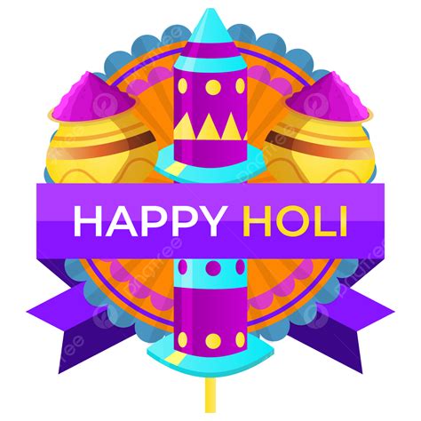 Happy Holi Poster Vector Design Images Cheerful Logo Transparent Happy