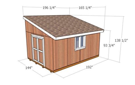 12×16 Lean To Shed Plans Dimensions Howtospecialist How To Build