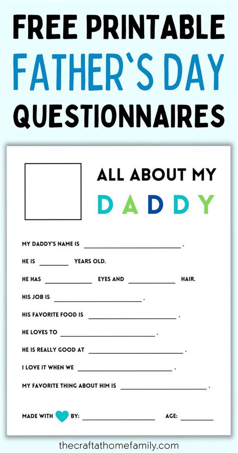 All About My Daddy Grandpa And Stepdad Free Printable Fathers Day