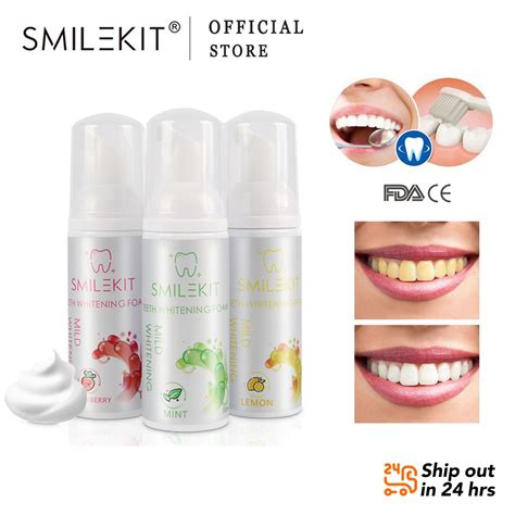 Smilekit Teeth Whitening Mousse Toothpaste 50ml Home Foam Toothpaste Tartar Removal Teeth