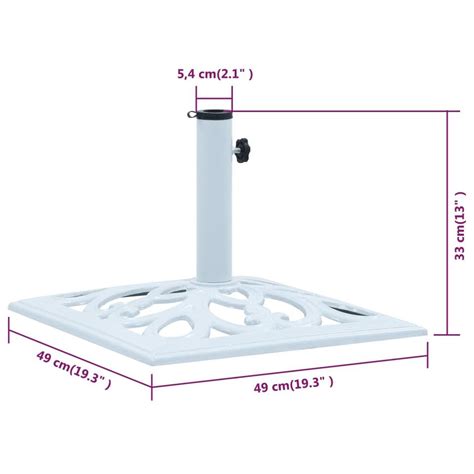 Vidaxl Socle De Parasol Blanc Kg Cm Fonte Leen Bakker