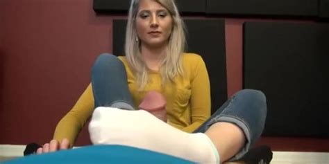 Horny Blonde Sockjob Tnaflix