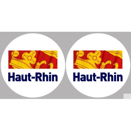 Département 68 le Haut Rhin 2 fois 10cm Sticker autocollant