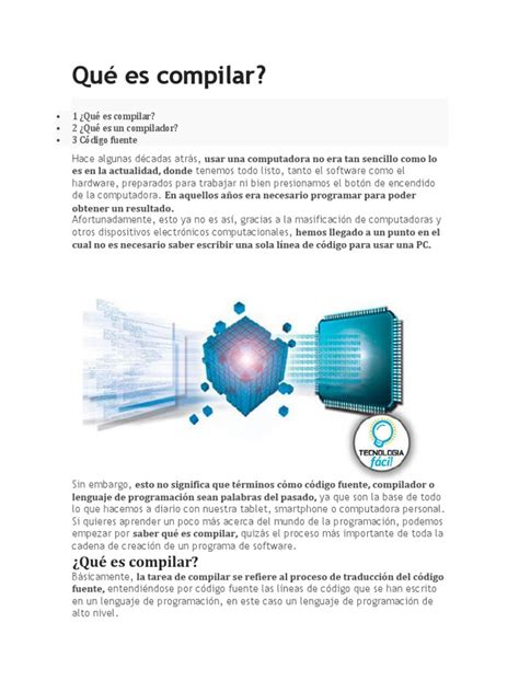 O Que Significa Compilar - Que Es Compilar | PDF | Compilador | Programación de computadoras