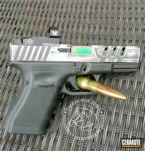 Battleworn Glock Handgun In Cerakote H 213 Battleship Grey By David