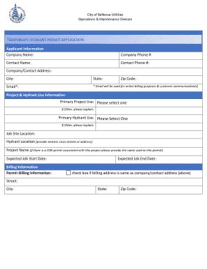 Fillable Online TEMPORARY HYDRANT PERMIT APPLICATION Fax Email Print