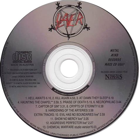 Car Tula Cd De Slayer Hell Awaits Portada