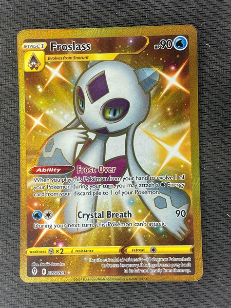 2021 Pokemon Evolving Skies 226203 Froslass Gold Secret Rare Mint Collectables