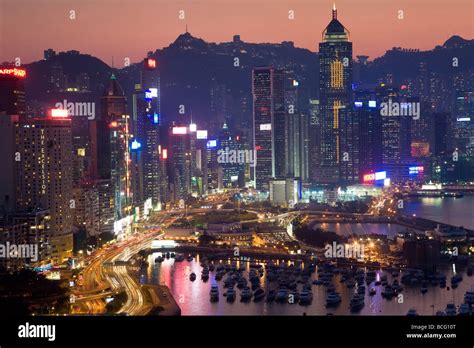 China Hong Kong Hong Kong Island View Across Harbour To Victoria Peak