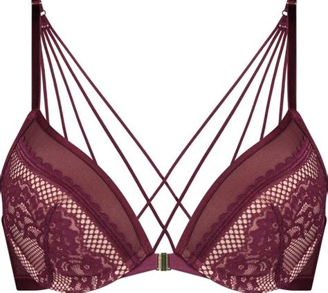 Hunkemöller Dames Lingerie Voorgevormde push up beugel bh Malika Rood maat B70 bol
