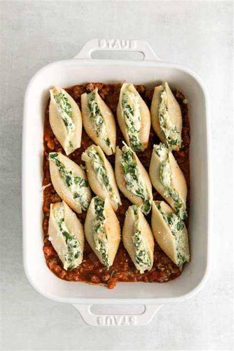 Stuffed Shells With Meat Sauce The Cheese Knees