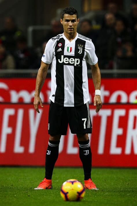 Juventus Forward Cristiano Ronaldo 7 Prepares Shooting Free Kick