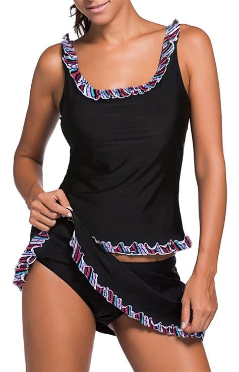 Traje De Baño Tankini Falda Tallas Extras Grandes Curvy Plus Meses