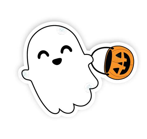 Ghost With Candy Bucket Decal Thesketchypumpkin