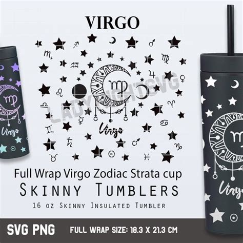 Full Wrap Virgo Zodiac Strata Svg For Skinny Tumblers Oz Etsy