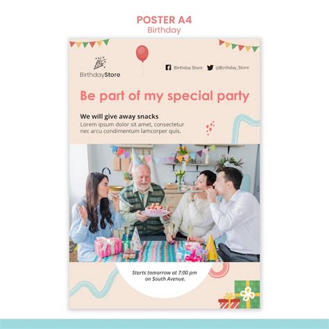 Free PSD | Birthday poster template