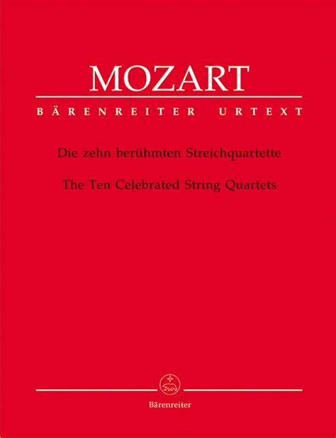 Mozart The Ten Celebrated String Quartets Set Of Parts Wolfgang