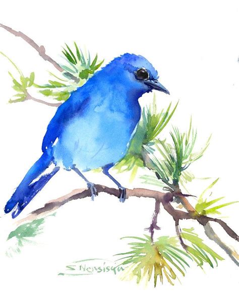 Mountain Bluebird 10 X 8 In Original Watercolor Painting Etsy