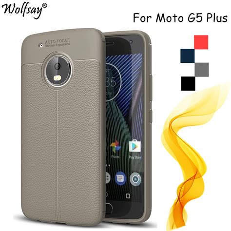 Wolfsay Sfor Phone Cover Moto G5 Plus Case Luxury Litchi Pattern Tpu Case For Moto G5 Plus Cover