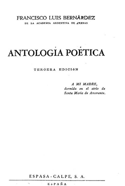 Antología poética Francisco Luis Bernárdez Biblioteca Virtual