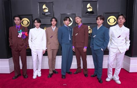 BTS Stuns At The Grammy Awards Red Carpet V Aka Kim Taehyung Served