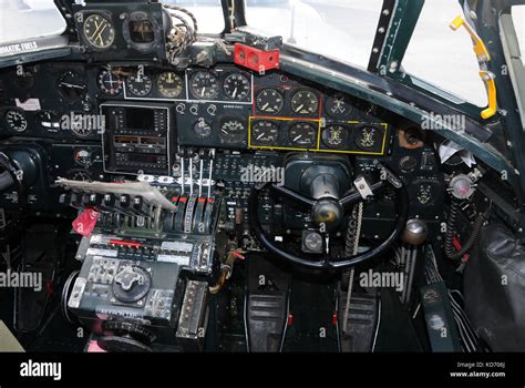 Cockpit and instrumentation in world war II era bomber Stock Photo - Alamy